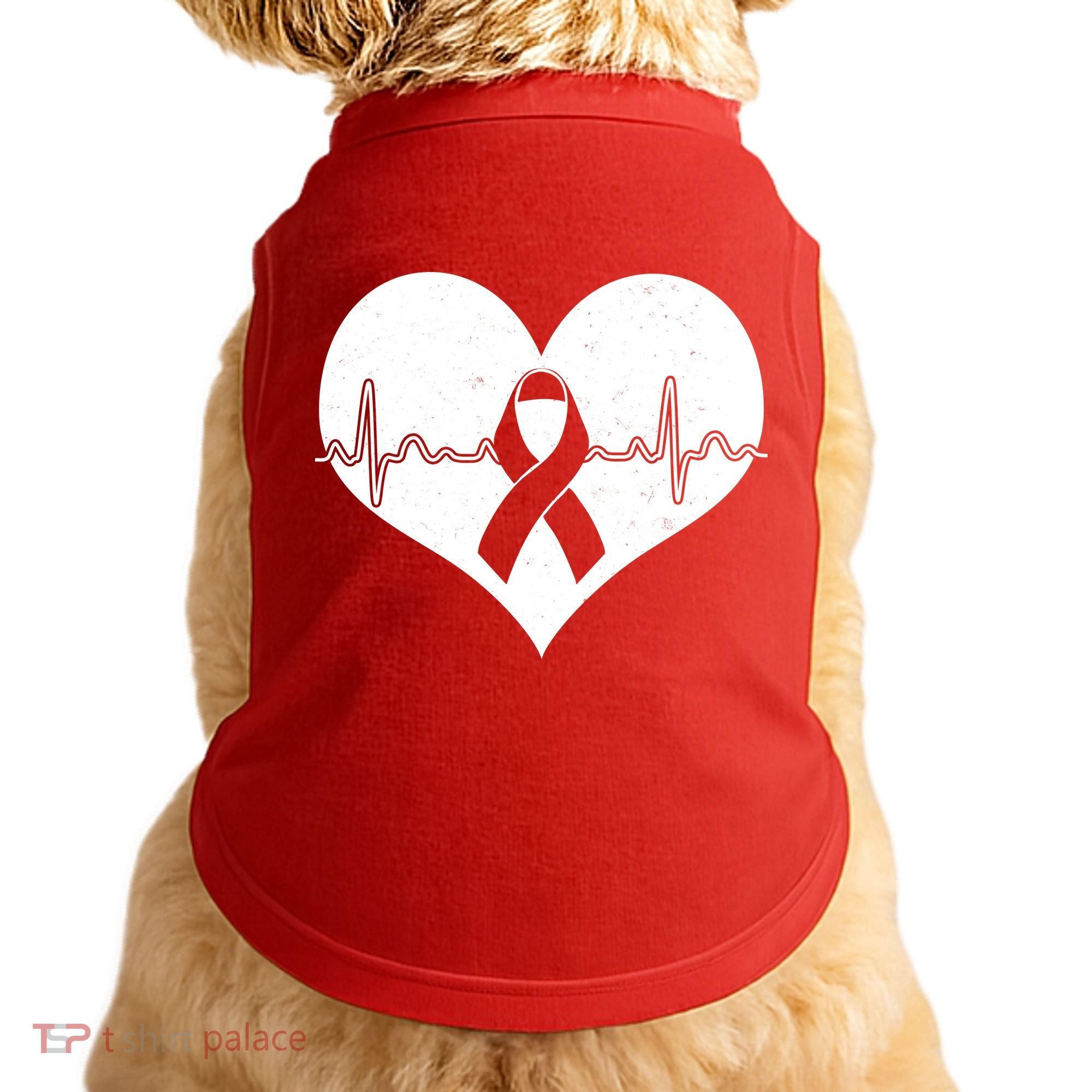 Heart Health Awareness Heartbeat Doggie Tank