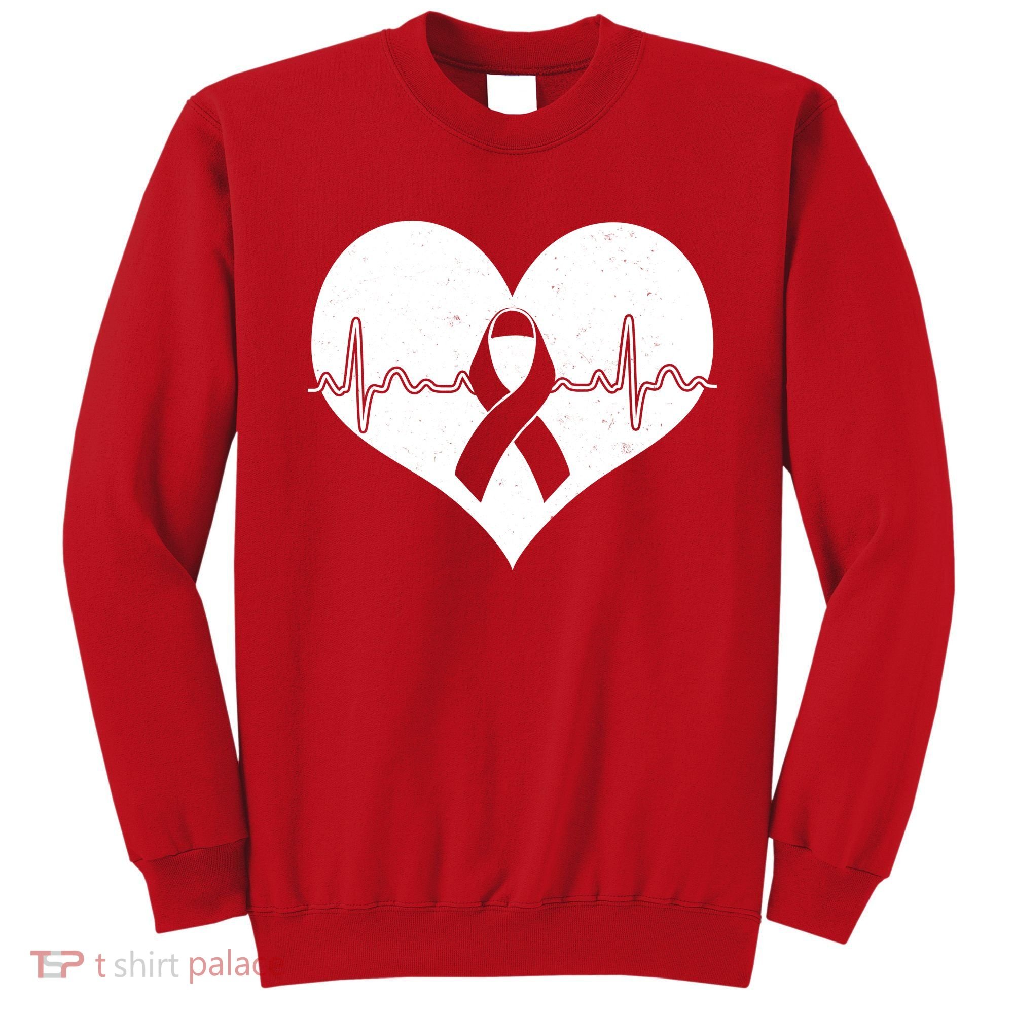 Heart Health Awareness Heartbeat Sweatshirt