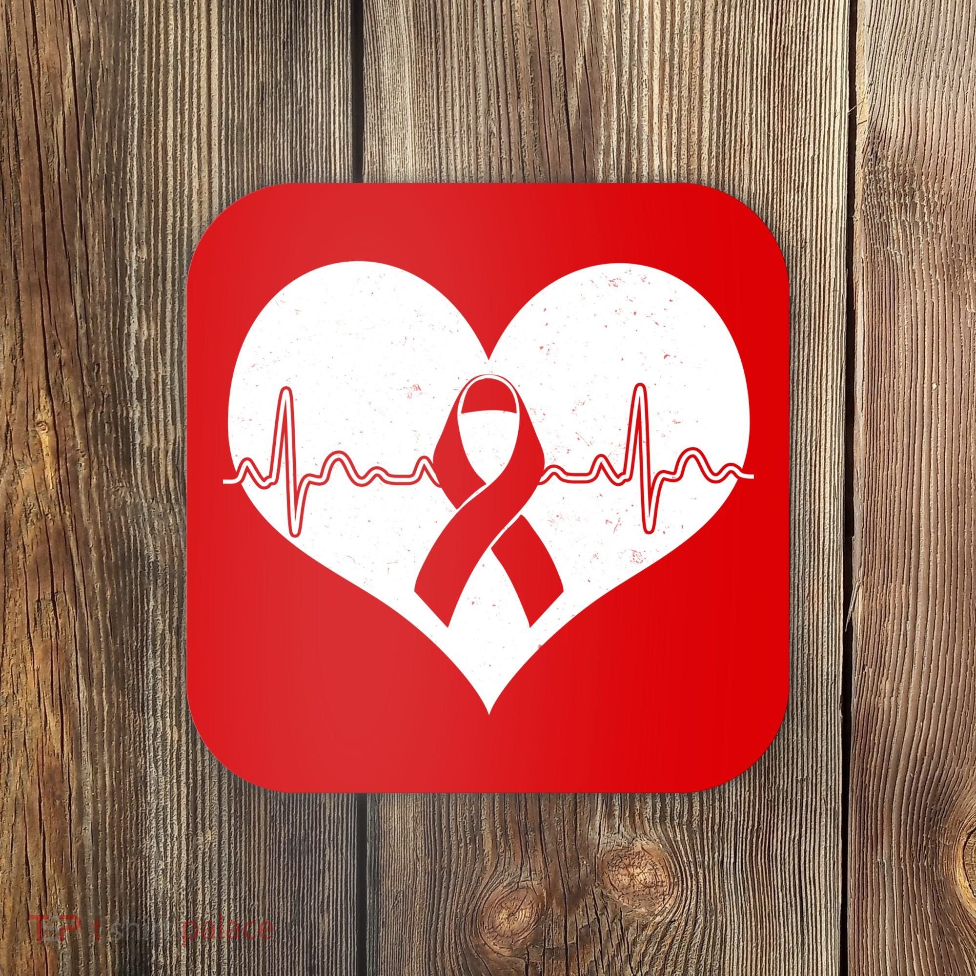 Heart Health Awareness Heartbeat Coaster