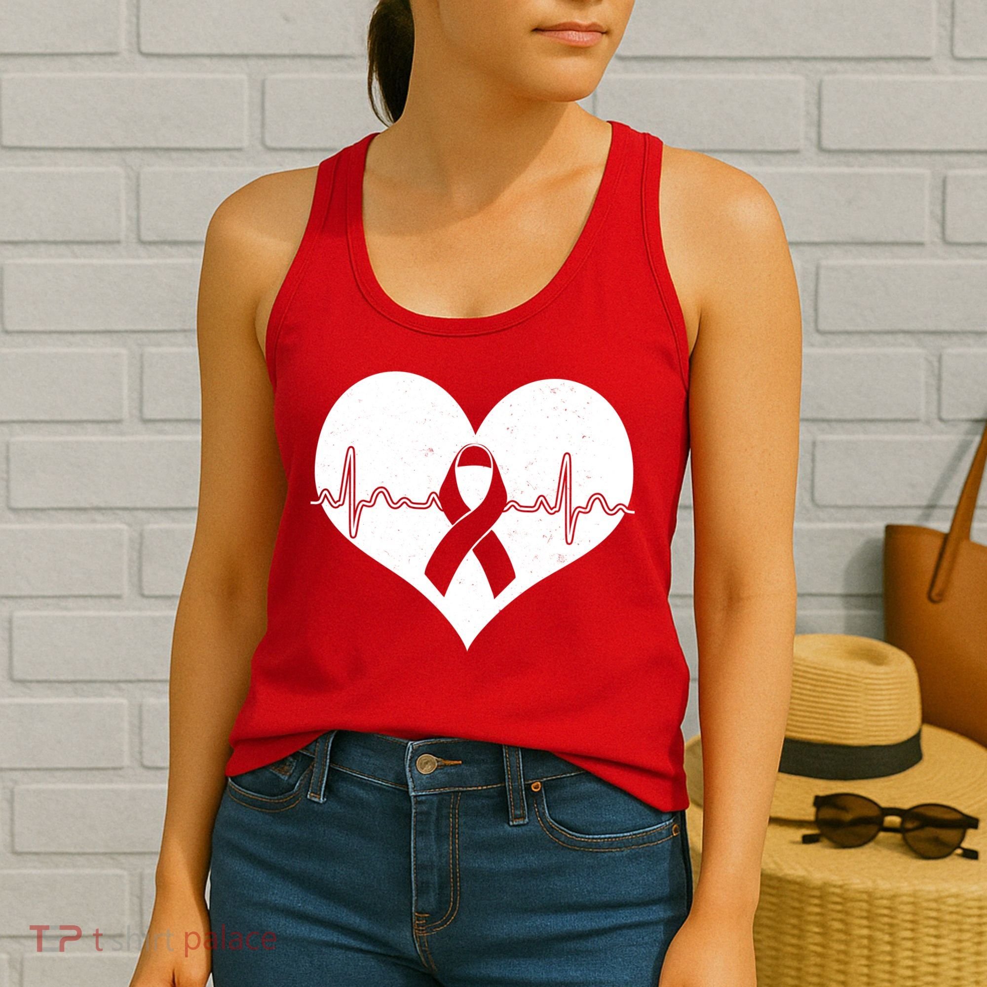 Heart Health Awareness Heartbeat Women's Tank Top