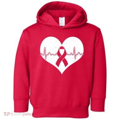 Heart Health Awareness Heartbeat Toddler Hoodie