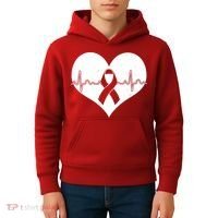 Heart Health Awareness Heartbeat Kids Hoodie thumb 4