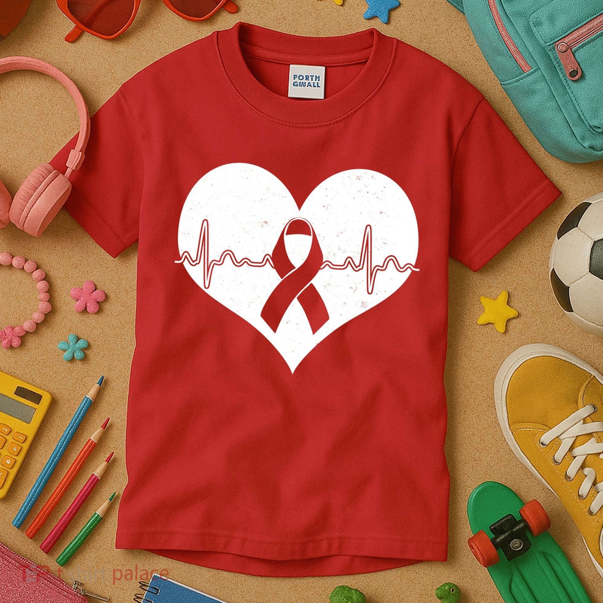 Heart Health Awareness Heartbeat Kids T-Shirt