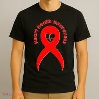Heart Health Awareness Red Ribbon T-Shirt thumb 3