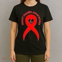 Heart Health Awareness Red Ribbon T-Shirt thumb 4