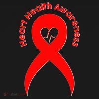Heart Health Awareness Red Ribbon Button thumb 1