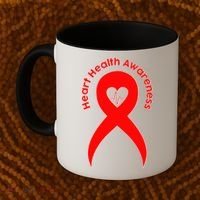 Heart Health Awareness Red Ribbon Coffee Mug thumb 2
