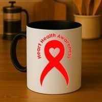 Heart Health Awareness Red Ribbon Coffee Mug thumb 4