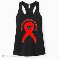 Heart Health Awareness Red Ribbon Women's Tank Top thumb 0
