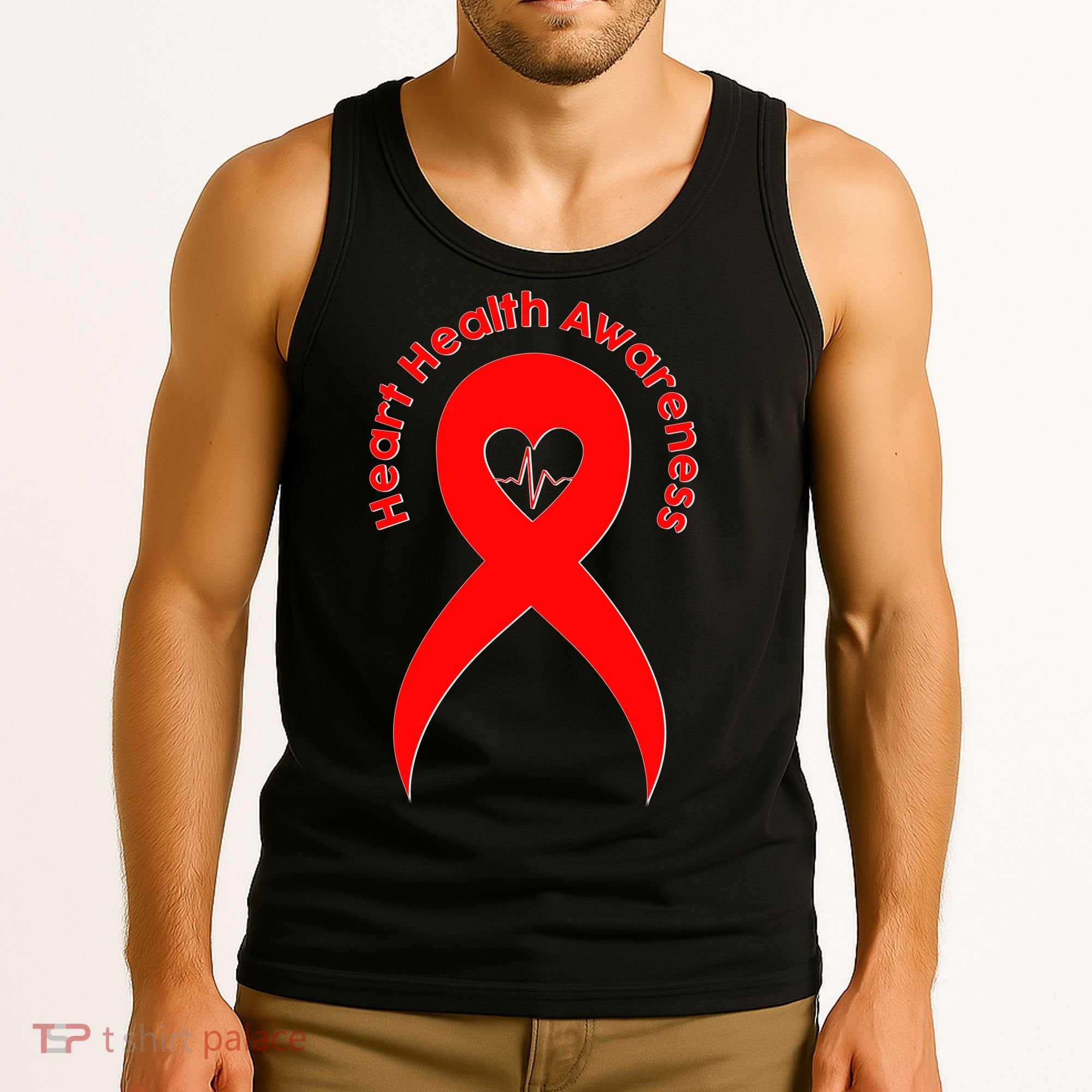 Heart Health Awareness Red Ribbon Tank Top