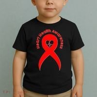 Heart Health Awareness Red Ribbon Toddler T-Shirt thumb 2