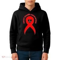 Heart Health Awareness Red Ribbon Kids Hoodie thumb 4