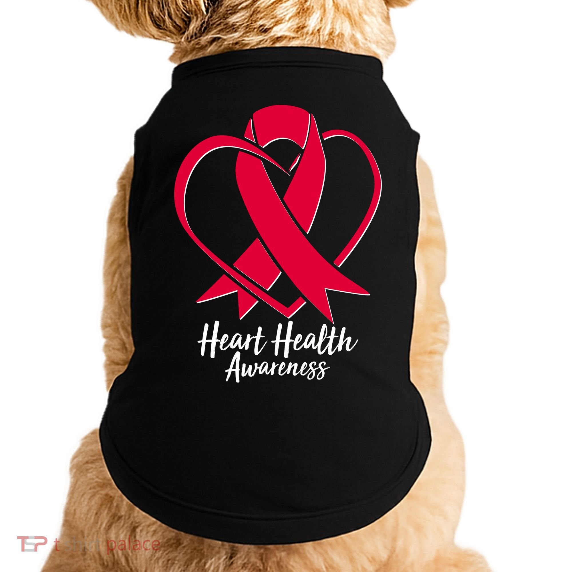 Heart Health Awareness Ribbon Doggie Tank