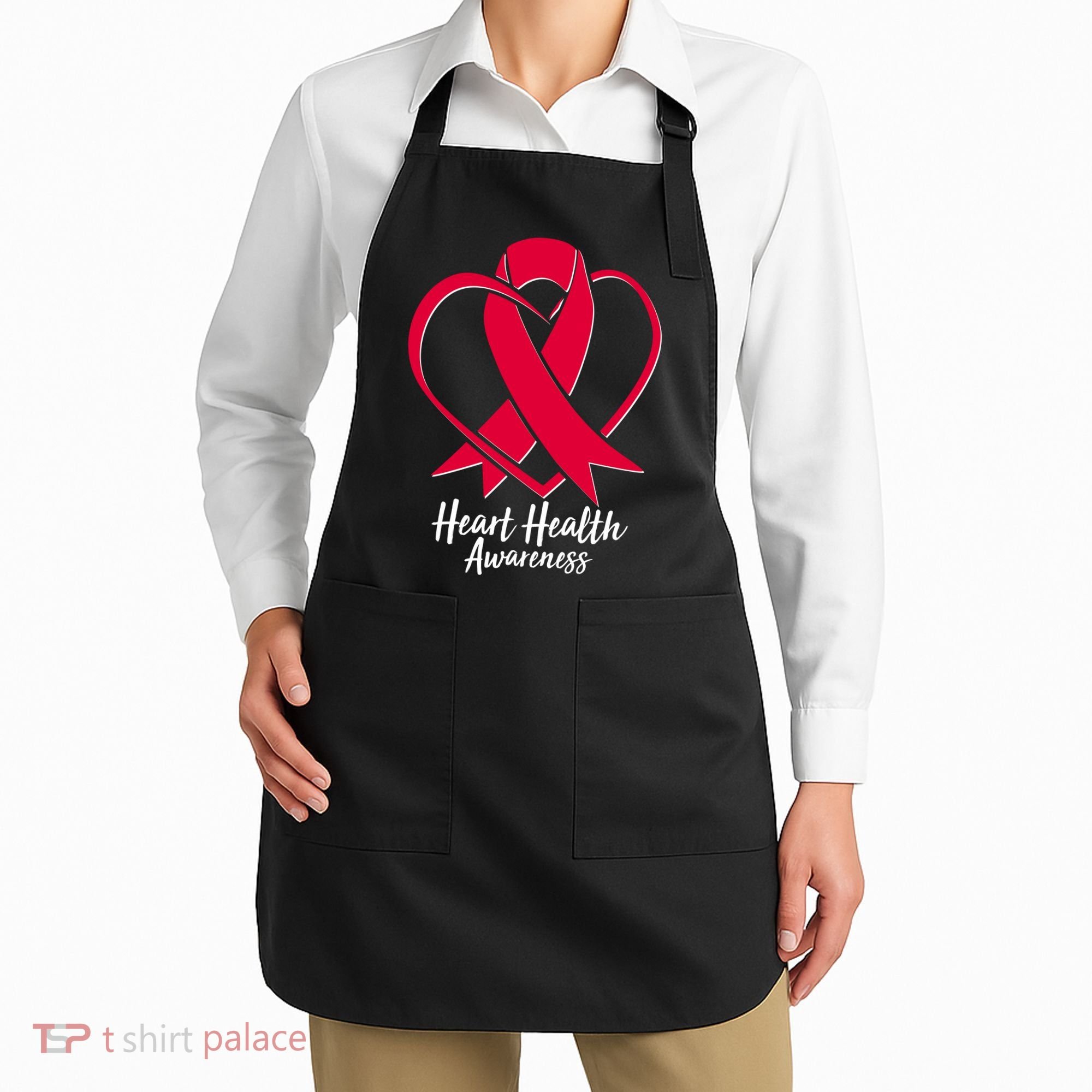 Heart Health Awareness Ribbon Apron