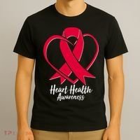 Heart Health Awareness Ribbon T-Shirt thumb 3