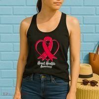 Heart Health Awareness Ribbon Women's Tank Top thumb 2