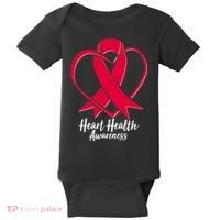 Heart Health Awareness Ribbon Baby Bodysuit thumb 0