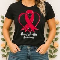 Heart Health Awareness Ribbon Women's T-Shirt thumb 2