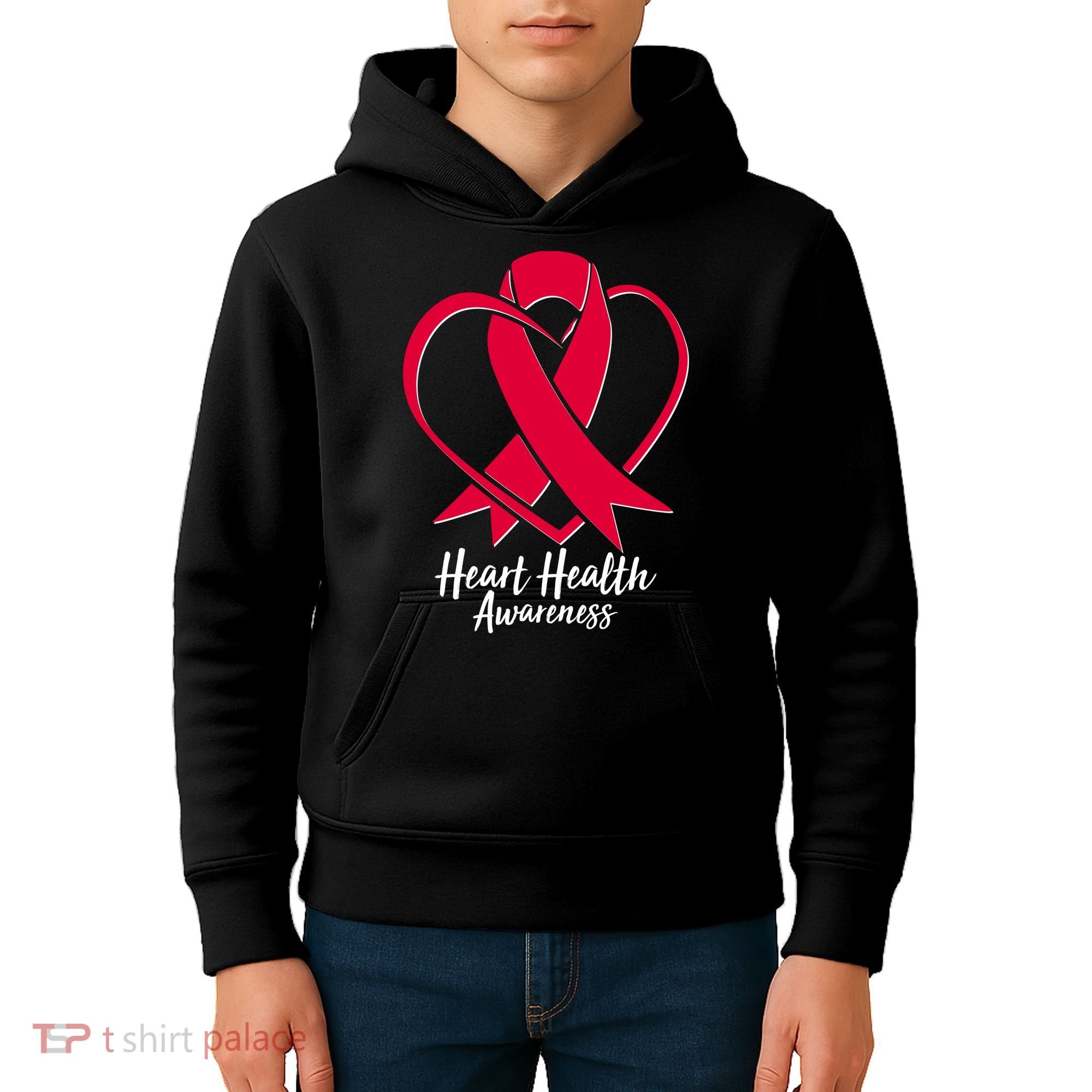Heart Health Awareness Ribbon Kids Hoodie