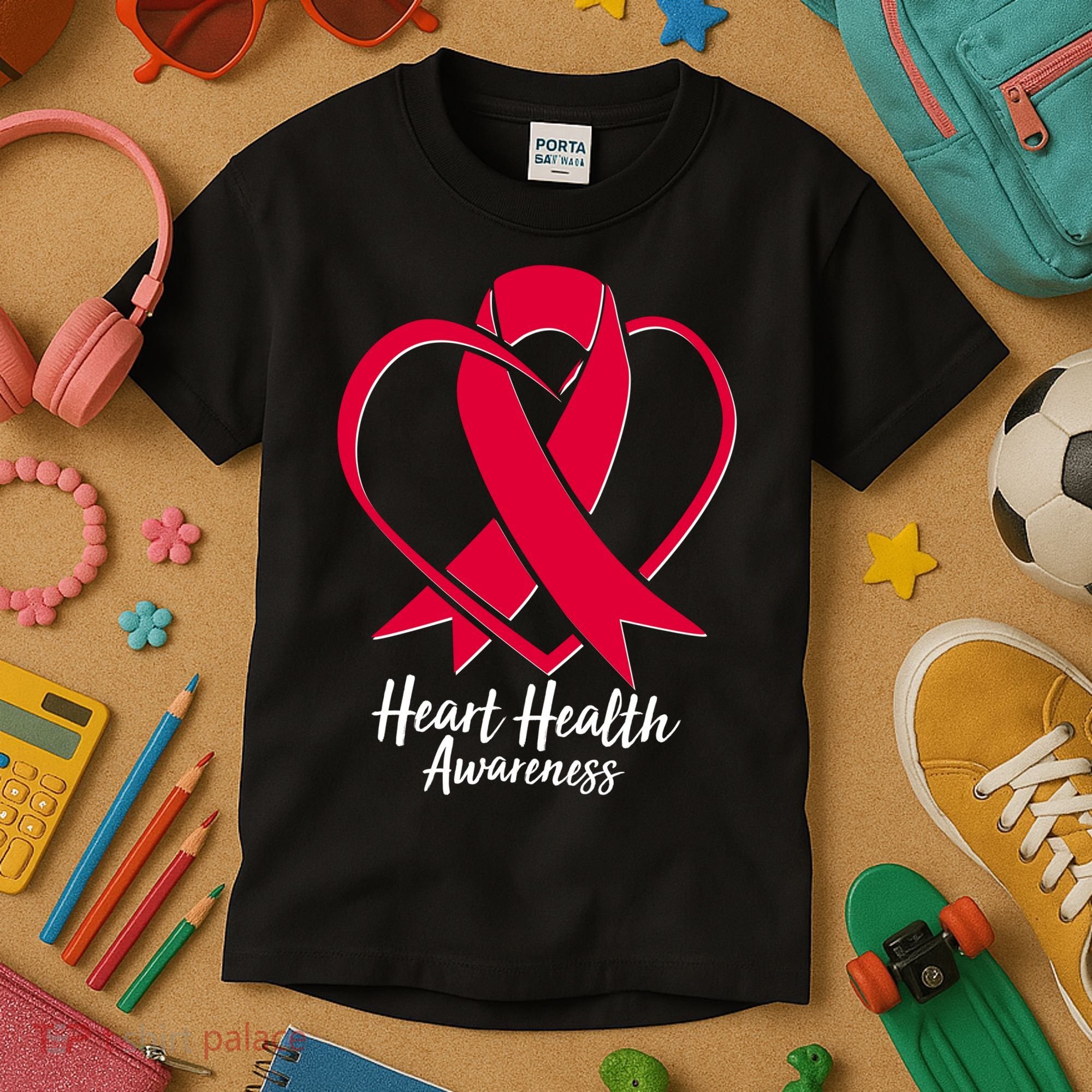 Heart Health Awareness Ribbon Kids T-Shirt
