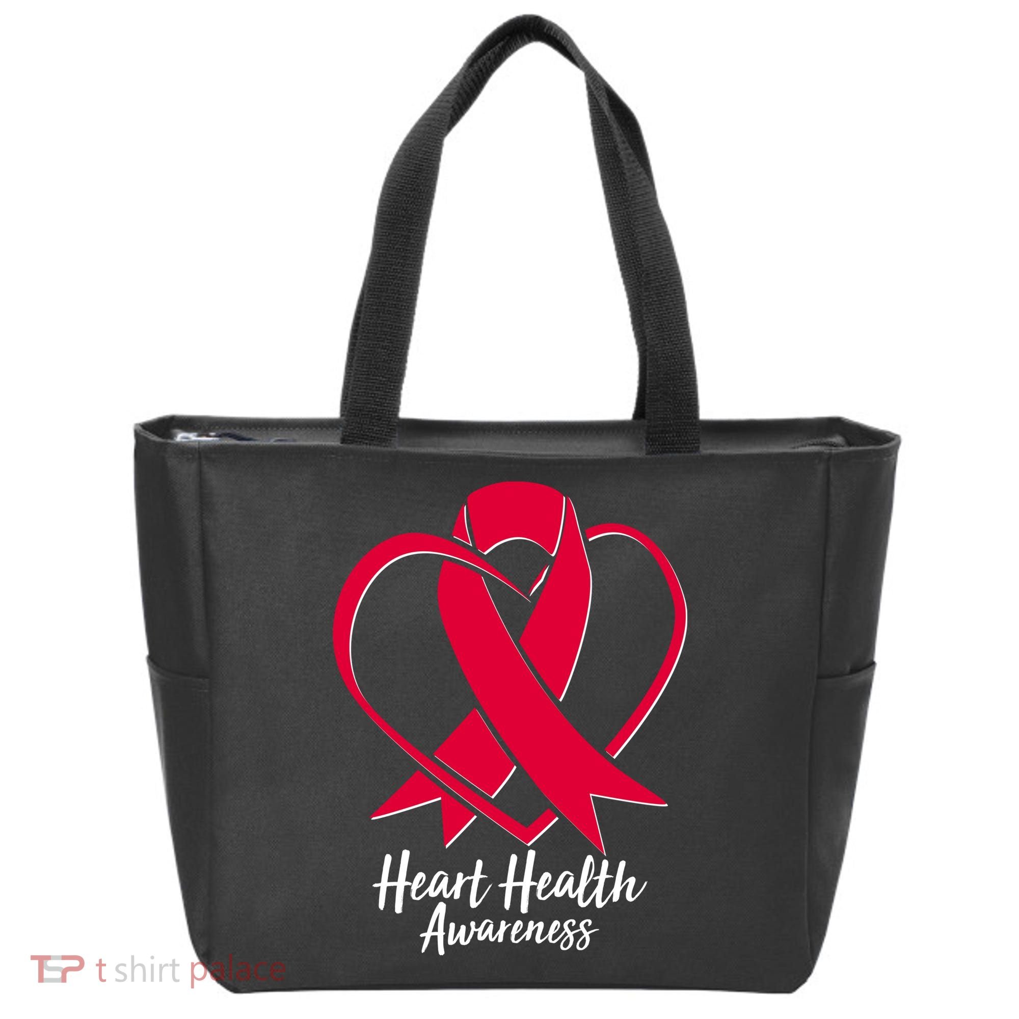 Heart Health Awareness Ribbon Tote Bag