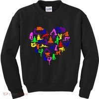 Heart Made Up Of YOGA Positions Kids Sweatshirt thumb 0