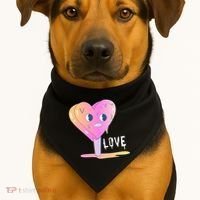Heart Melting Popsicle Love USA-Made Doggie Bandana thumb 1