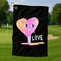Heart Melting Popsicle Love Golf Towel thumb 1