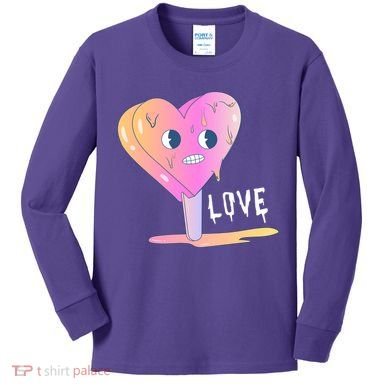 Heart Melting Popsicle Love Kids Long Sleeve Shirt