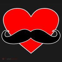 Heart Mustache Funny Valentine's Day Logo Backpack thumb 2
