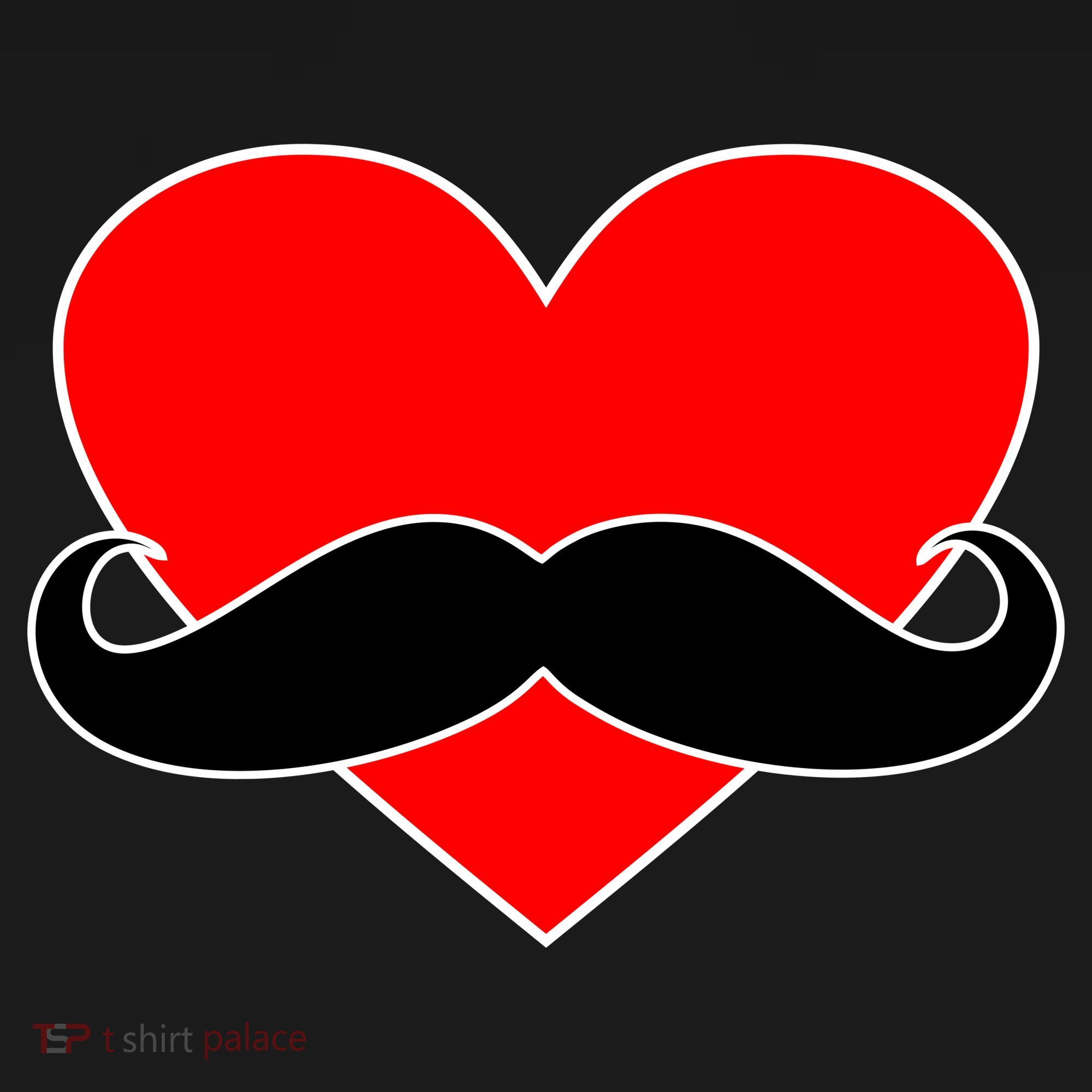 Heart Mustache Funny Valentine's Day Logo Backpack