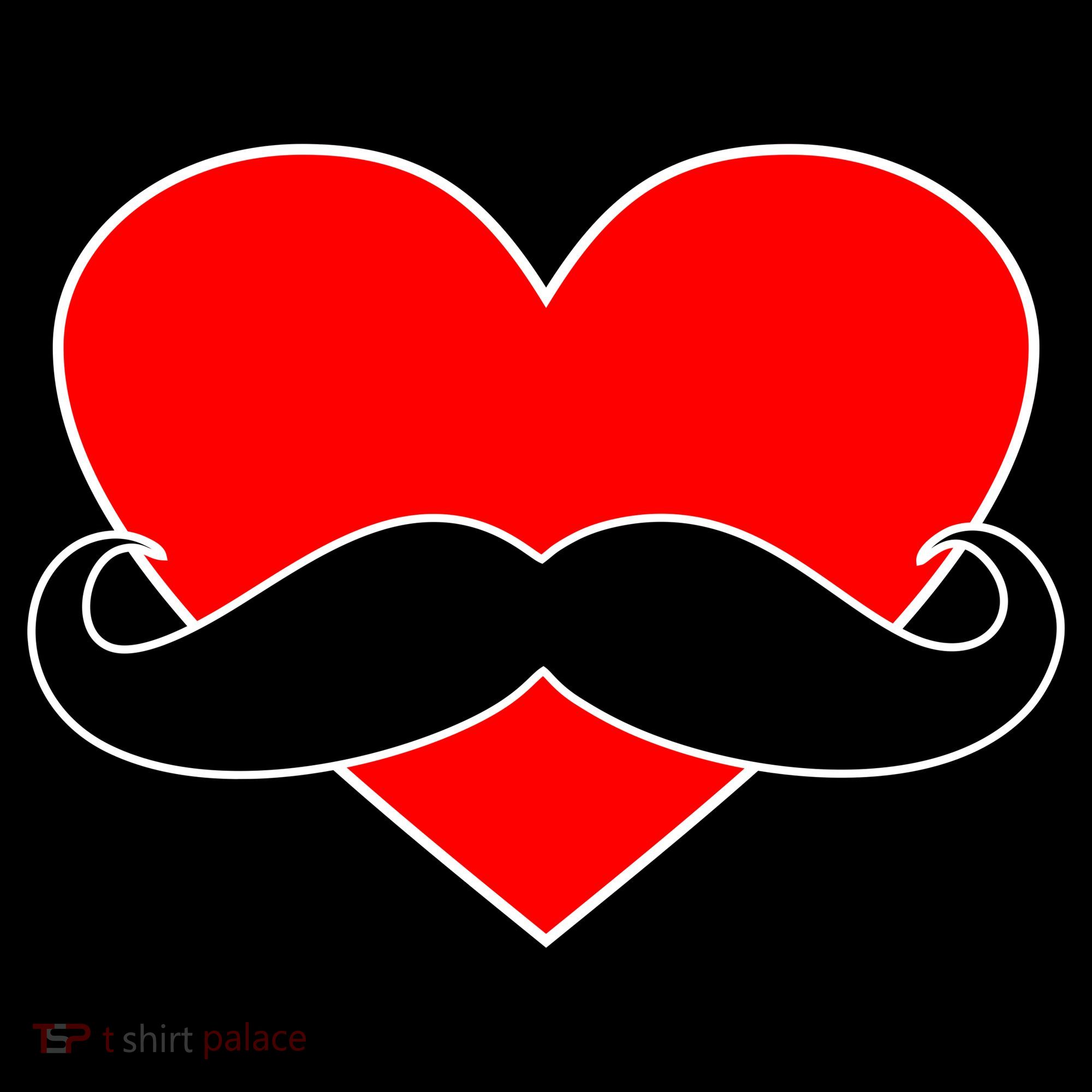 Heart Mustache Funny Valentine's Day Logo Coffee Mug