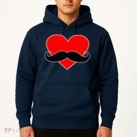 Heart Mustache Funny Valentine's Day Logo Hoodie thumb 2