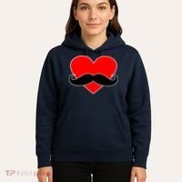 Heart Mustache Funny Valentine's Day Logo Hoodie thumb 5