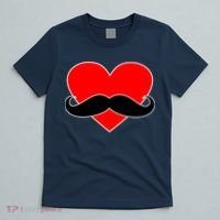 Heart Mustache Funny Valentine's Day Logo T-Shirt thumb 5