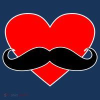 Heart Mustache Funny Valentine's Day Logo T-Shirt thumb 7
