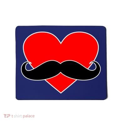 Heart Mustache Funny Valentine's Day Logo Mousepad