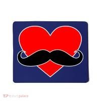 Heart Mustache Funny Valentine's Day Logo Mousepad thumb 0