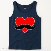 Heart Mustache Funny Valentine's Day Logo Tank Top thumb 2