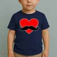 Heart Mustache Funny Valentine's Day Logo Toddler T-Shirt thumb 2