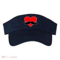 Heart Mustache Funny Valentine's Day Logo Visor thumb 0