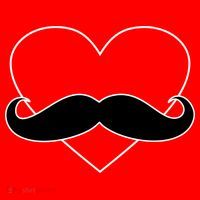 Heart Mustache Funny Valentine's Day Logo Santa Hat thumb 1