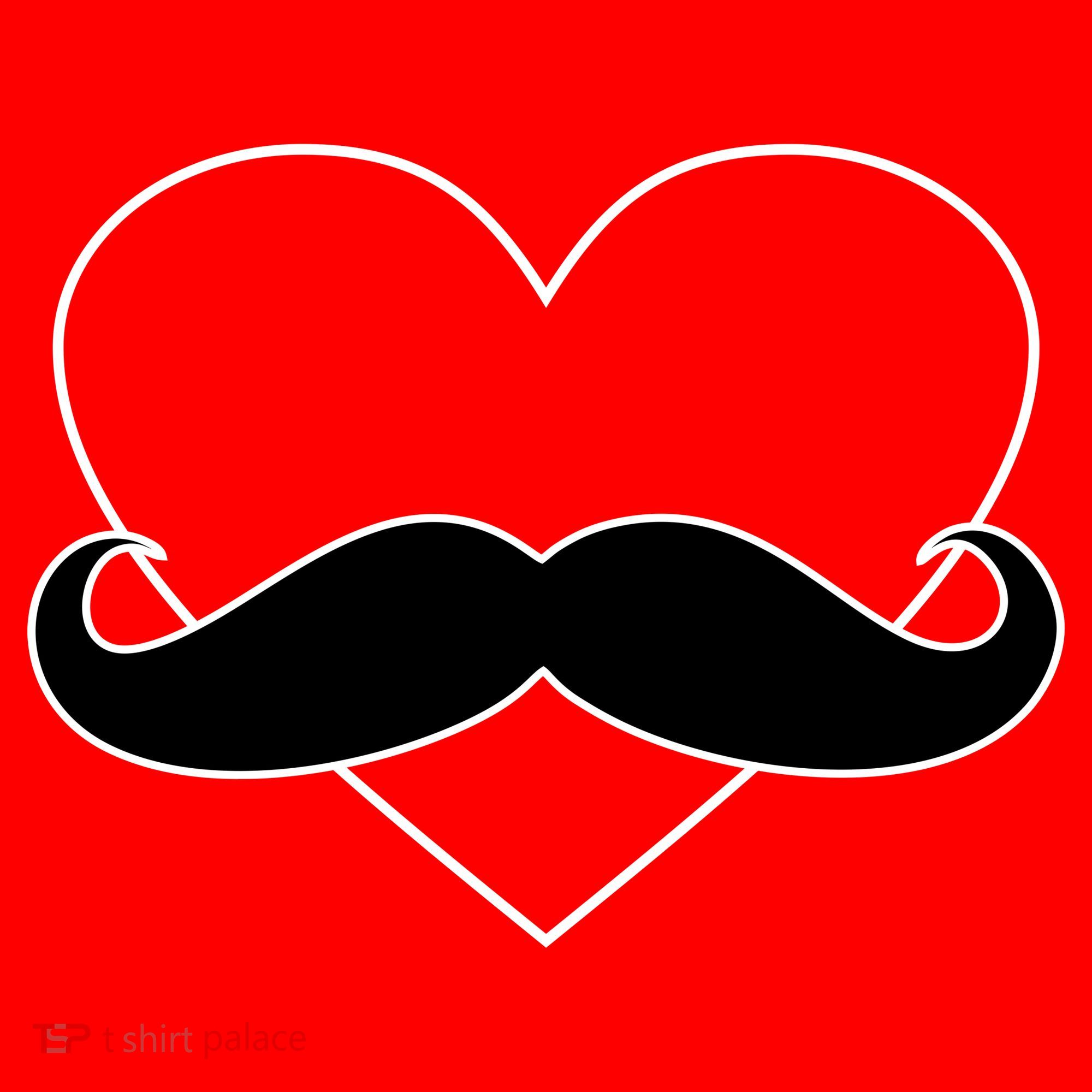 Heart Mustache Funny Valentine's Day Logo Santa Hat