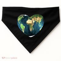 Heart Of The World Love Earth USA-Made Doggie Bandana thumb 0