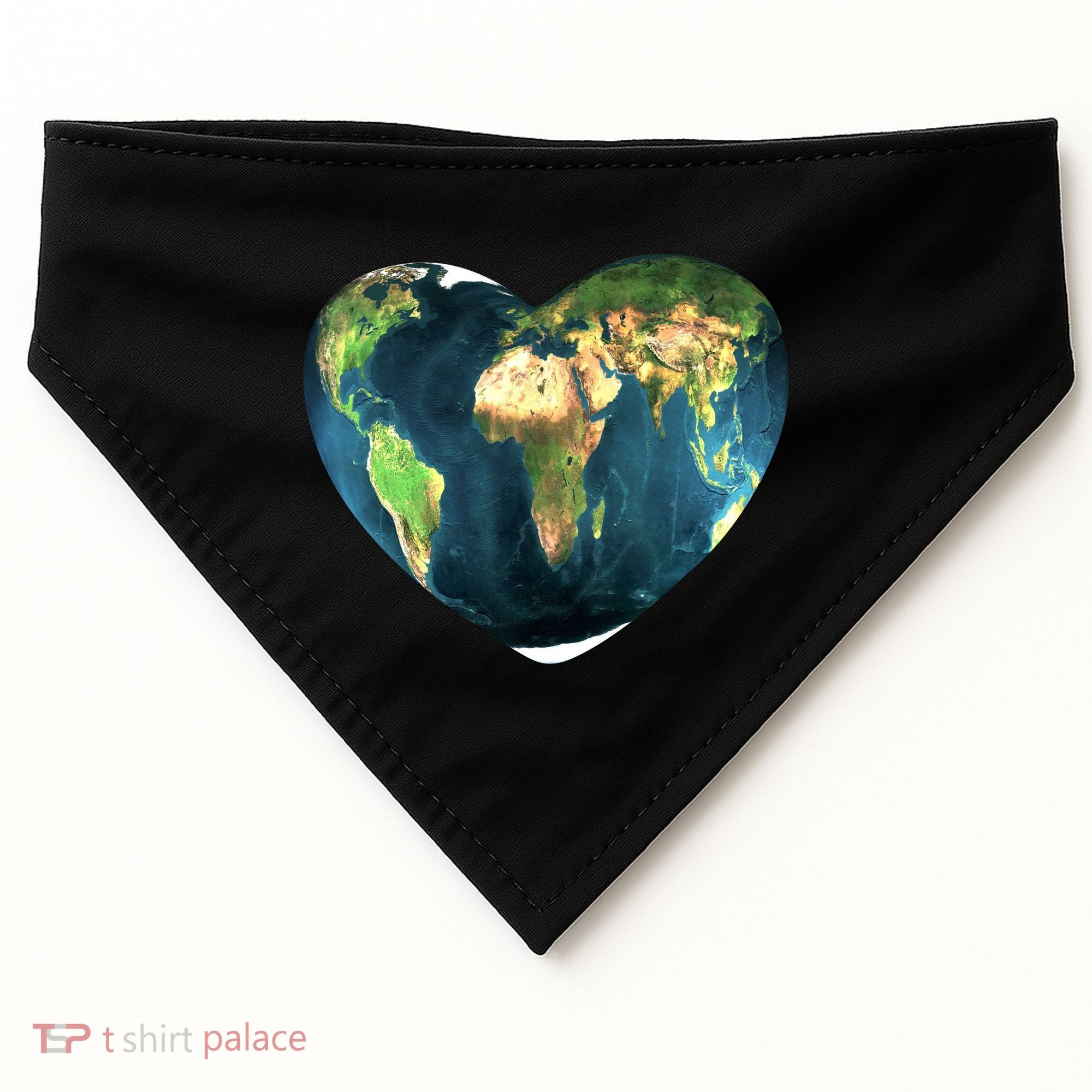 Heart Of The World Love Earth USA-Made Doggie Bandana
