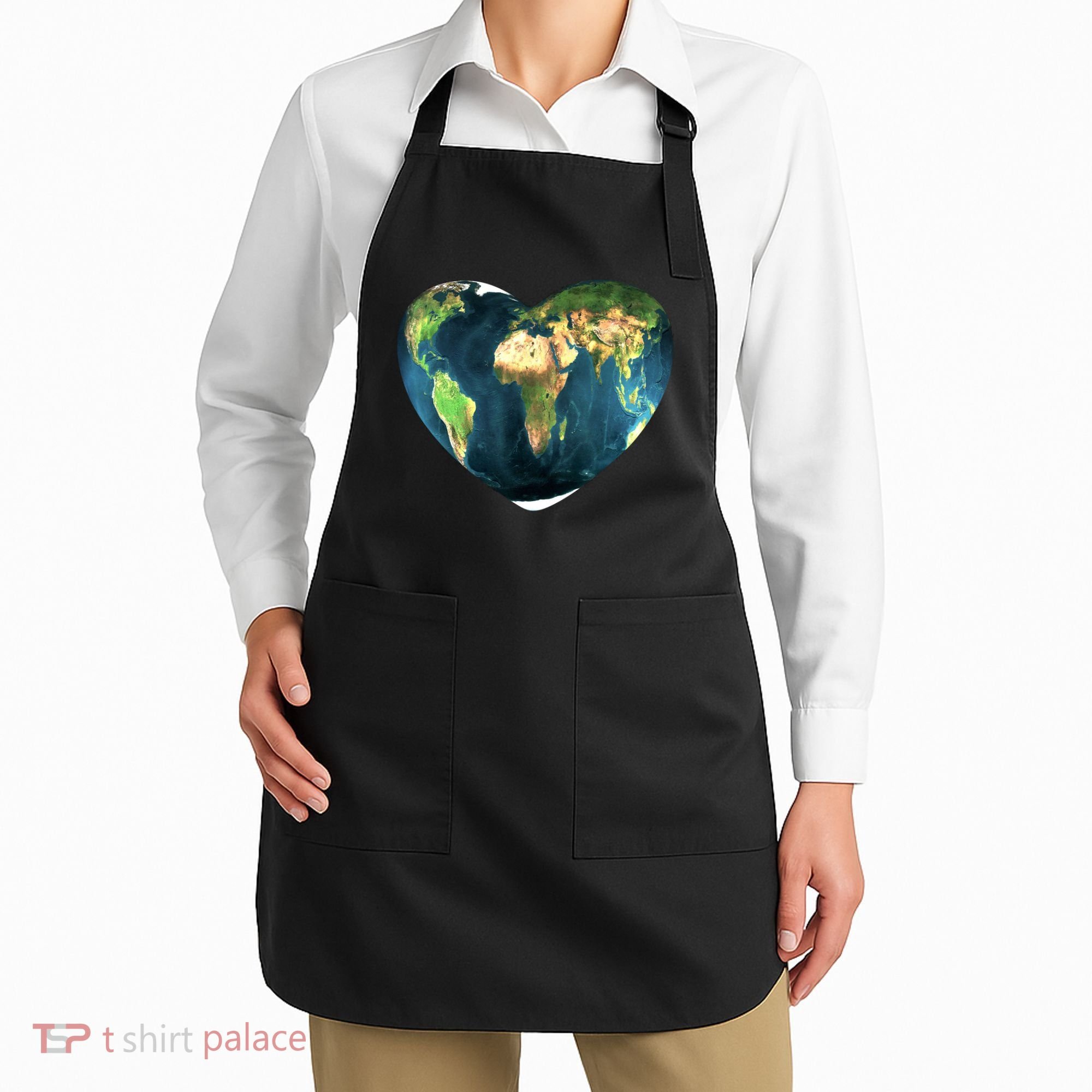 Heart Of The World Love Earth Apron