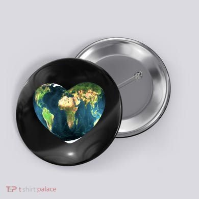 Heart Of The World Love Earth Button