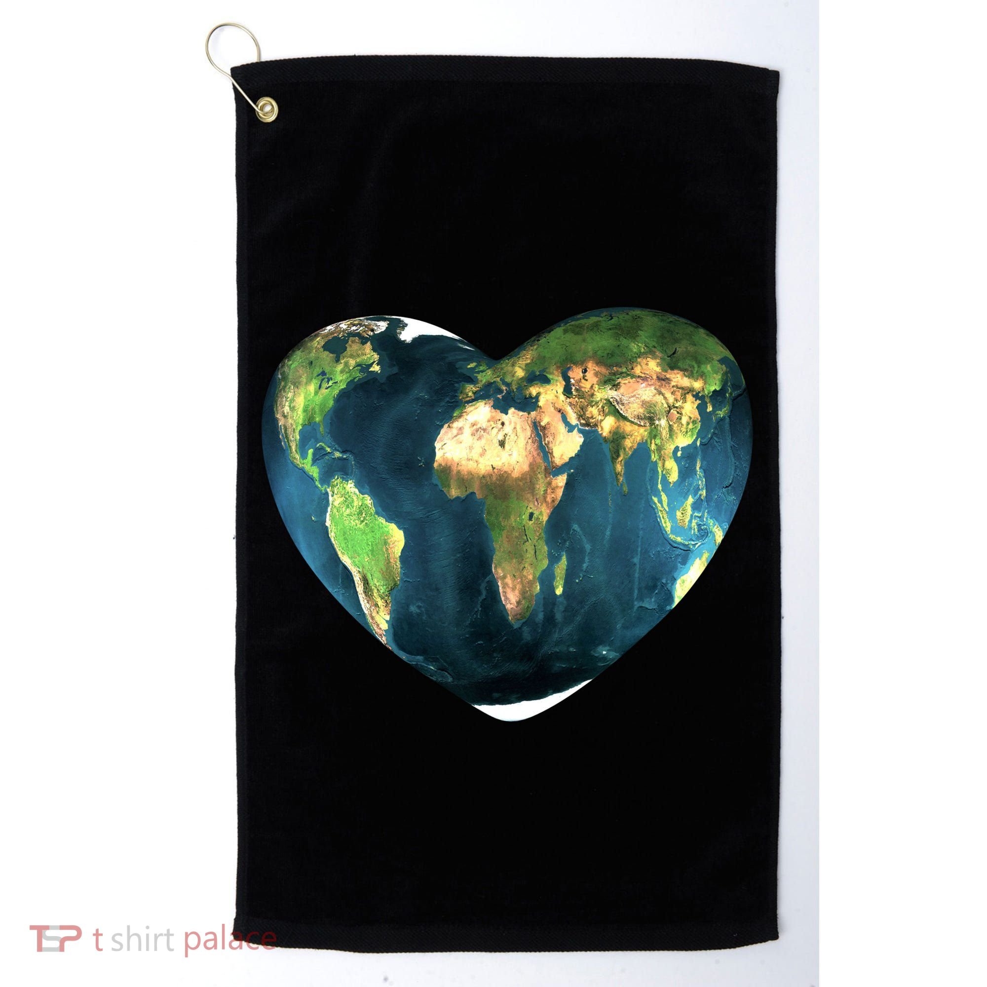 Heart Of The World Love Earth Golf Towel