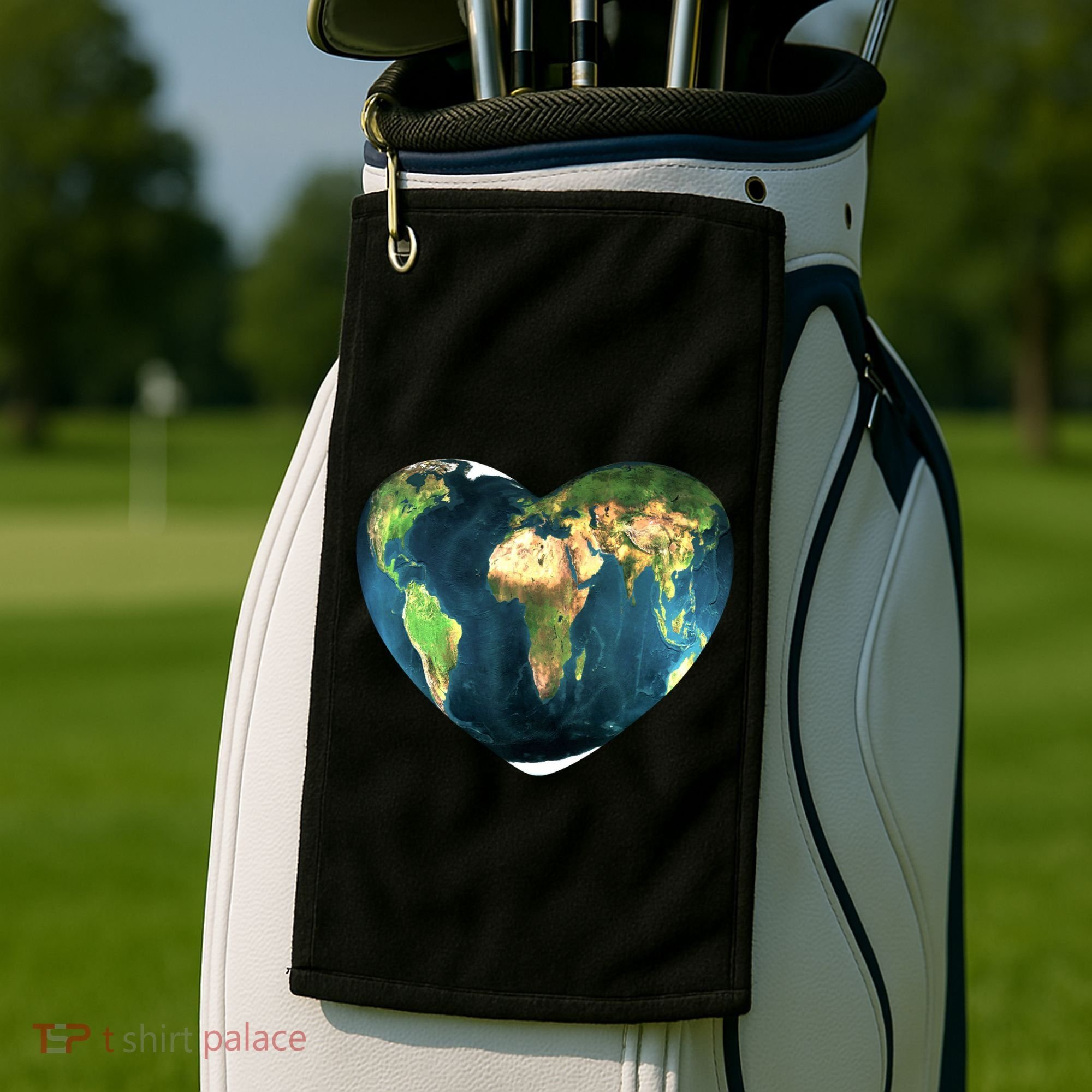 Heart Of The World Love Earth Golf Towel