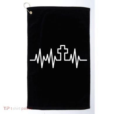 Heartbeat Cross Golf Towel